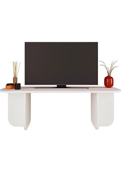 B0040 Beca Tv Ünitesi 100 cm Beyaz Tv Sehpası Televizyon Ünitesi Minimalist Modern 45 Inç Tv Ünitesi modelleri