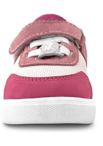 Hakiki Deri Pembe Krem Cırtlı Kız Bebek Ayakkabı modelleri