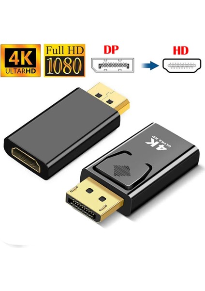 4K Full Hd 4K@60Hz Adaptör Displayport To Hdmı Adaptor Çevirici Dönüştürücü Adaptör Display Port Dönüştürücü