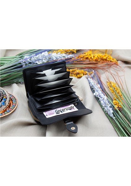 Defne Fermuarlı Akordiyon Kağıt ve Bozuk Para Bölmeli Kadın Cüzdan modelleri