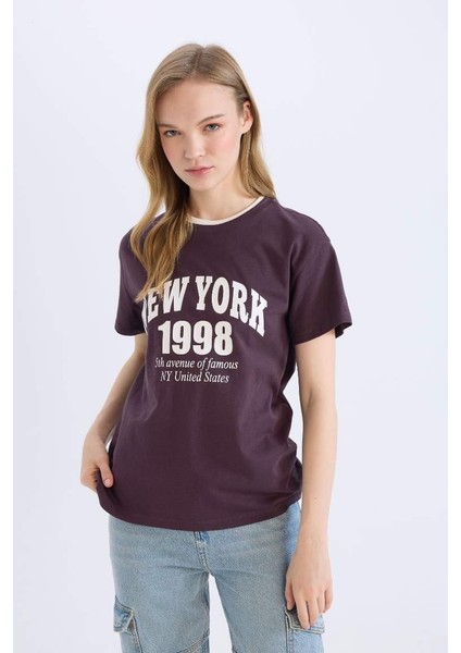Kadın Kısa Kol T-Shirt D9602AX/PR38 D.purple modelleri