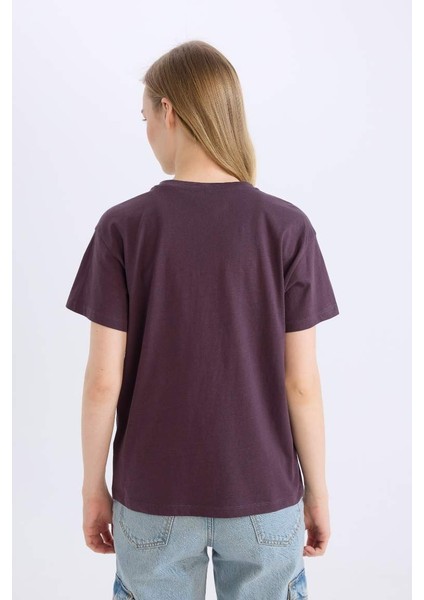 Kadın Kısa Kol T-Shirt D9602AX/PR38 D.purple indirimleri