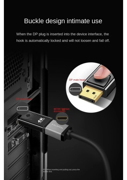 4K Full Hd 4K@60Hz Adaptör Displayport To Hdmı Adaptor Çevirici Dönüştürücü Adaptör Display Port Dönüştürücü