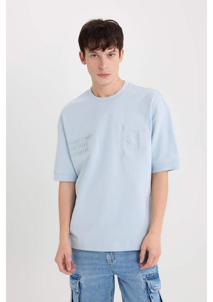 Erkek T-Shirt D5557AX/BE771 Lt.blue