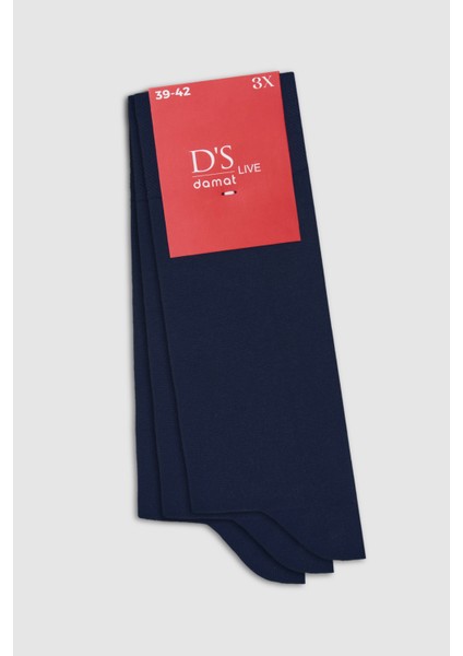 Ds Damat Lacivert 3'lü Çorap Set