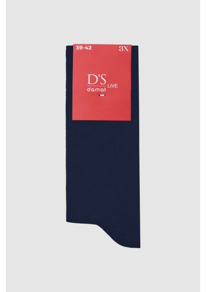 Ds Damat Lacivert 3'lü Çorap Set
