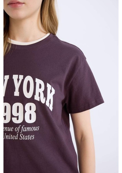 Kadın Kısa Kol T-Shirt D9602AX/PR38 D.purple fiyatları