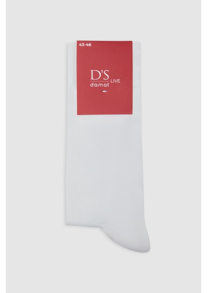 Ds Damat Beyaz Pamuklu Çorap