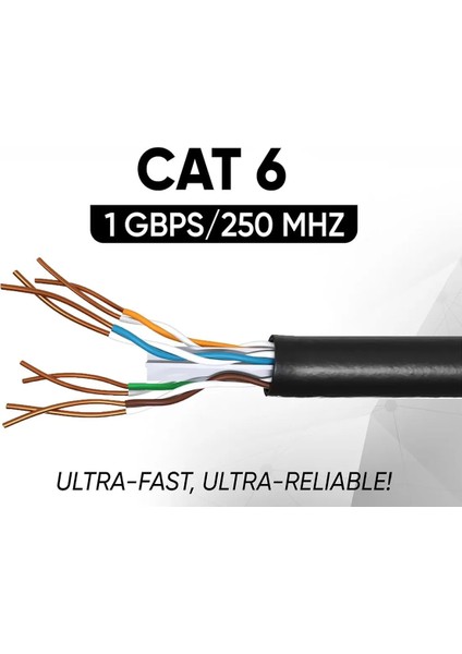 Dış Ortam Cat6 İnternet Kablosu Dış Mekan (80 Metre) Çift Kat High Speed Outdoor Ethernet Cable fırsatları