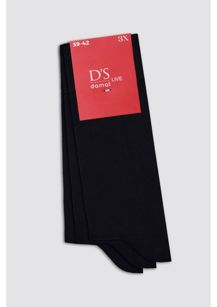 Ds Damat Siyah 3'lü Çorap Set