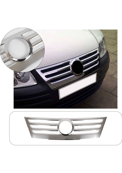 Volkswagen Caddy Uyumlu 2003-2010 Krom Ön Panjur Paslanmaz Çelik