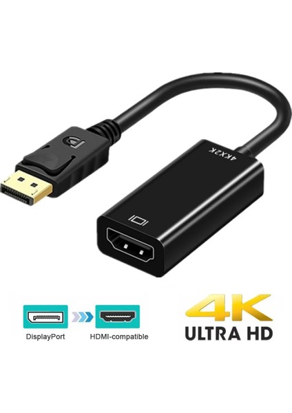 4K Displayport - HDMI Uyumlu Adaptör Erkek Dp - Dişi HDMI Uyumlu Kablo Dönüştürücü Hdtv Pc Projektörü Için Video Ses Dönüştürücü Cabble