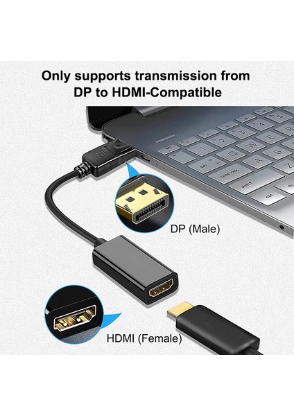 4K Displayport - HDMI Uyumlu Adaptör Erkek Dp - Dişi HDMI Uyumlu Kablo Dönüştürücü Hdtv Pc Projektörü Için Video Ses Dönüştürücü Cabble modelleri