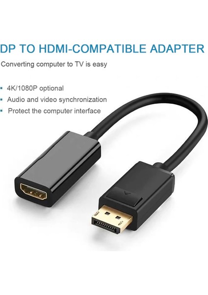 4K Displayport - HDMI Uyumlu Adaptör Erkek Dp - Dişi HDMI Uyumlu Kablo Dönüştürücü Hdtv Pc Projektörü Için Video Ses Dönüştürücü Cabble indirimleri