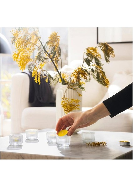 Svartoxbar Kokulu Tealight Mum Sarı 3.5 Saat 30 Adet Mimoza