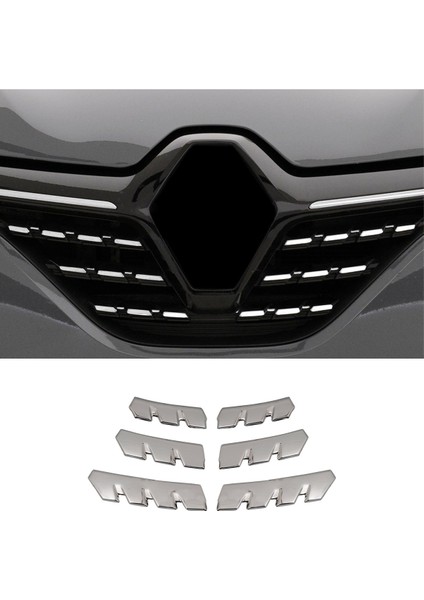 Renault Clio 5 Uyumlu 2019 Ve Üzeri Krom Ön Panjur 6 Parça Paslanmaz Çelik