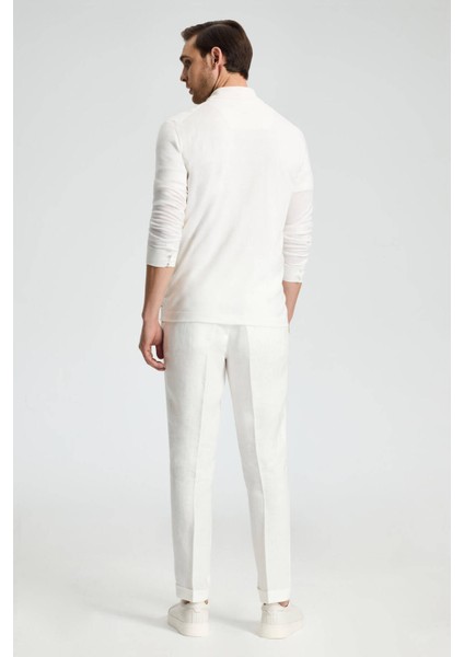 Ajur Örgü Detaylı Ipek Karışım Beyaz Triko Gömlek indirimleri