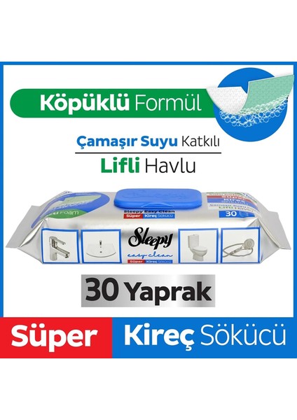 Nessiworld Sleepy Yüzey Temizlik Havlusu 30 Adet Kireç Çözücü fiyatları