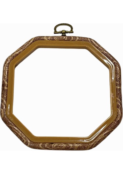 Askılı Çokgen Ahşap Desenli Plastik Kasnak 1KOAA02