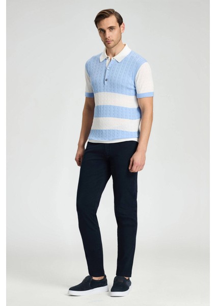 Pamuk Karışım Slim Fit 5 Cep Lacivert Chino Pantolon fiyatları