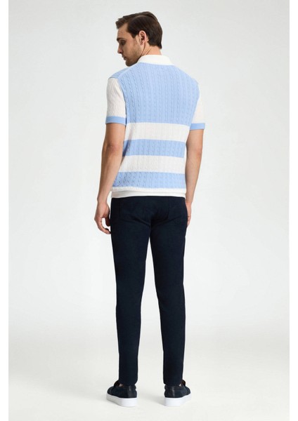 Pamuk Karışım Slim Fit 5 Cep Lacivert Chino Pantolon indirimleri