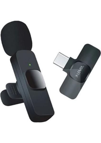 Type C USB -C iPhone Android Uyumlu Youtuber Influencer Kablosuz Wireless Bluetooth Yaka Mikrofonu