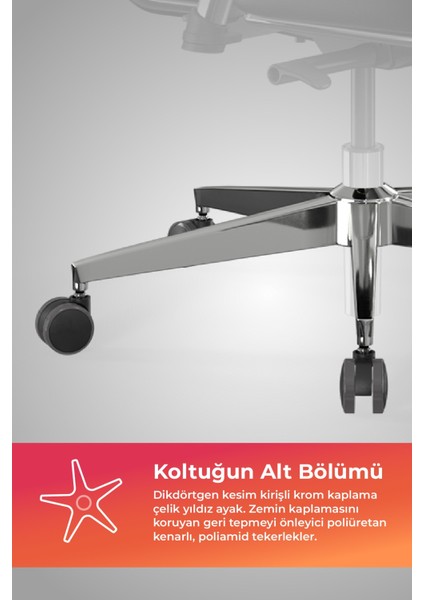 Ergolife Fileli ve Deri Yönetici Koltuğu - Ofis Sandalyesi 1F6.7.1.544 / 0010460 - Siyah