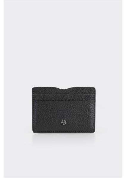 Siyah Deri Erkek Kartlık