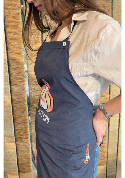 Renkli Stylish Atölye Önlüğü - Pottery Fire