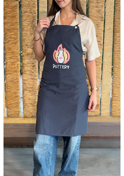 Renkli Stylish Atölye Önlüğü - Pottery Fire modelleri