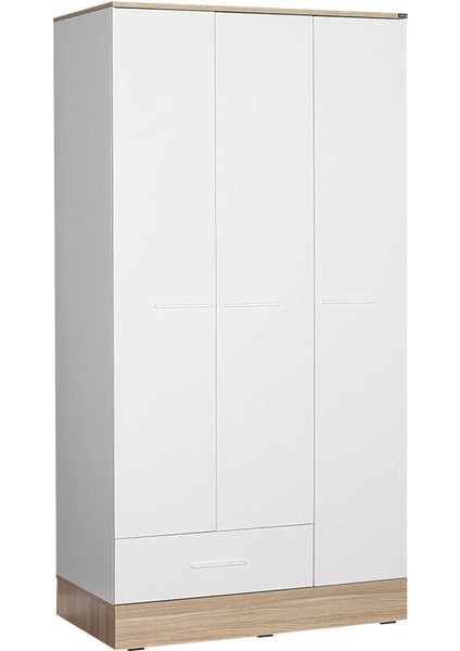 Adore Base Genç Odası 3 Kapılı Tek Çekmeceli Gardırop-Italyan Meşe / Beyaz modelleri