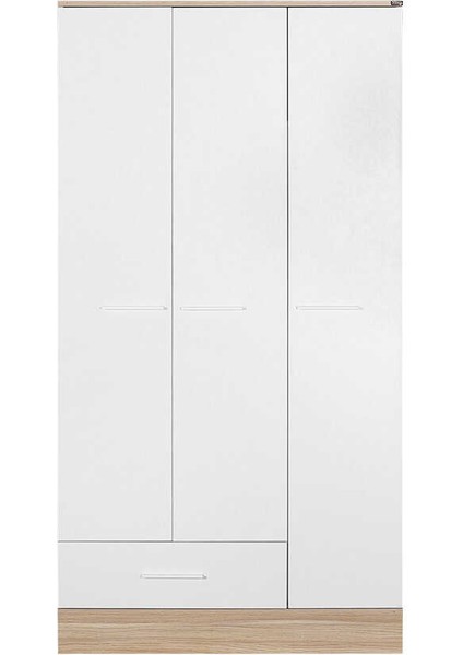 Adore Base Genç Odası 3 Kapılı Tek Çekmeceli Gardırop-Italyan Meşe / Beyaz fırsatları