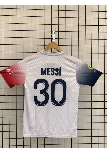 Paris Beyaz Kısa Kolu Futbol Forması Messi