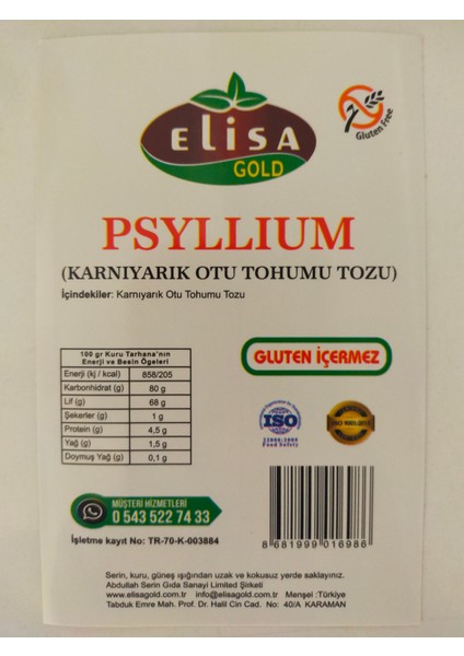 Psyllium - Karnıyarık Otu Tohumu Tozu 400GR
