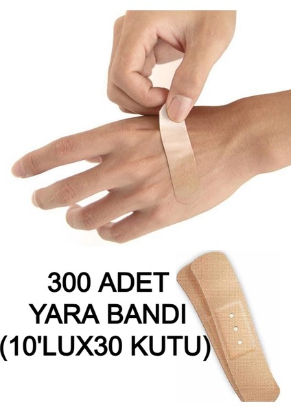300 Adet Bez Yara Bandı (10'LUX30 Paket)