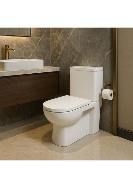 Modern Klozet+Rezervuar+Iç Takım+Yavaş Kapanır Kapak