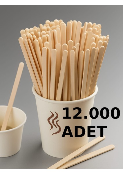 12.000 Adet Tahta Ahşap Karıştırıcı Çay Kahve Kaşığı Kaşık Karıştırma Çubuğu