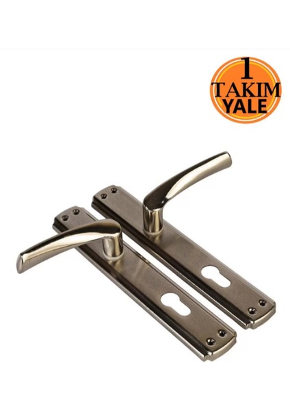 Truva Mat Nikel Yale Dış Çelik Kapı Kolu 1. Takım