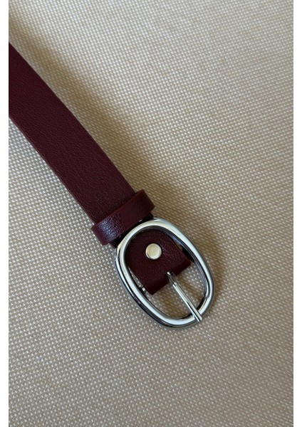 Dakota Gümüş Tokalı Bordo Kadın Kemer fiyatları