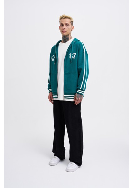 Erkek M Star Logo Petrol Yeşili Zip Jacket fiyatları