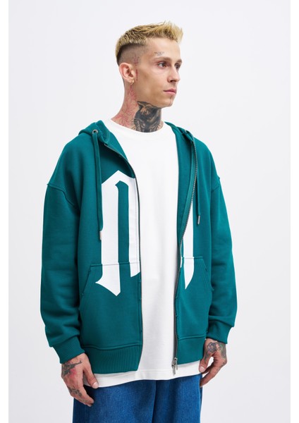 Erkek M Logo Petrol Yeşili Zip Jacket fırsatları