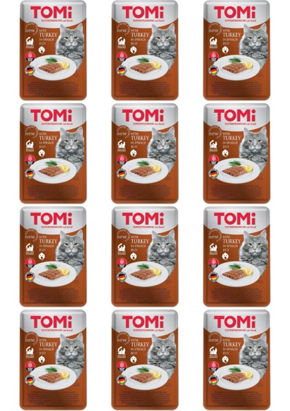 Pate Hindili ve Ispanaklı Yetişkin Kedi Konservesi 100GR - 12 Adet