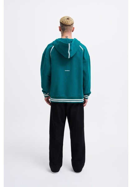 Erkek 87 Aplique Petrol Zip Jacket