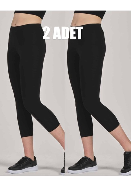 2'li Paket Kadın Modal Klasi̇k Kapri̇ Boy Ince Likralı Tayt fiyatları
