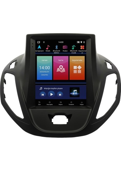 Ford Courier Tesla Ekran 2016-2021 Uyumlu Carplayli Android Multimedya 8gb Ram 128GB Dahili Hafıza fiyatları
