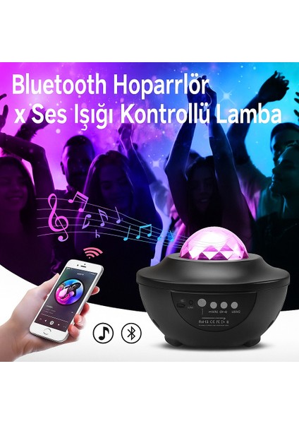 Bluetooth Hoparlörlü Star Projeksiyon Gece Lambası (Kumandalı) fırsatları