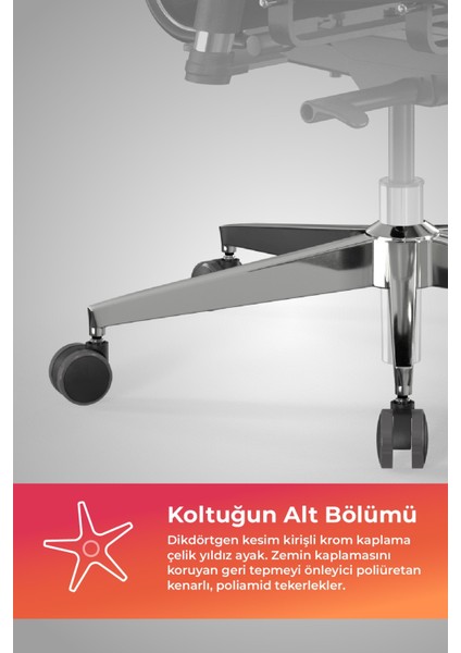 Ergolife Synchrosit 10 Ergonomik Ofis Sandalyesi | Tekerlekli, Fileli Çalışma Sandalyesi-1FC.3.1.544