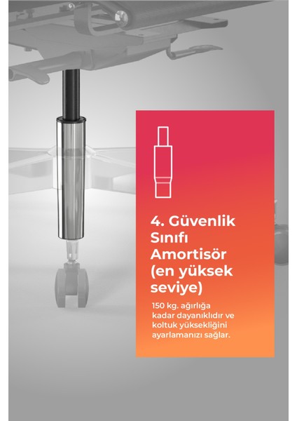 Ergolife Synchrosit 10 Ergonomik Ofis Sandalyesi | Tekerlekli, Fileli Çalışma Sandalyesi-1FC.3.1.544