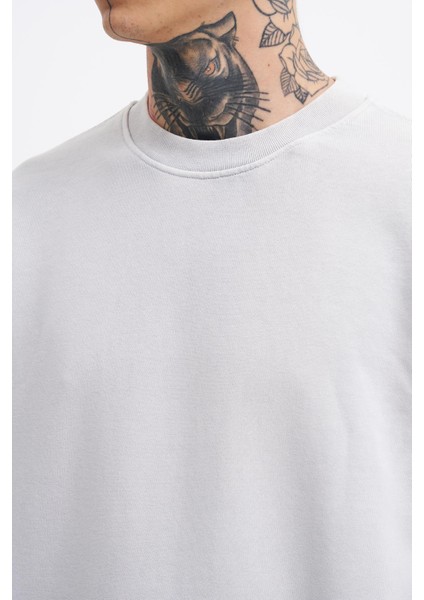 Erkek Yıkamalı Oversize Ghost Sweatshirt