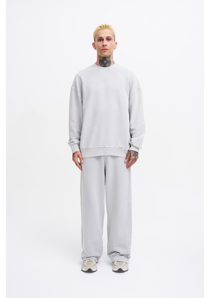 Erkek Yıkamalı Oversize Ghost Sweatshirt